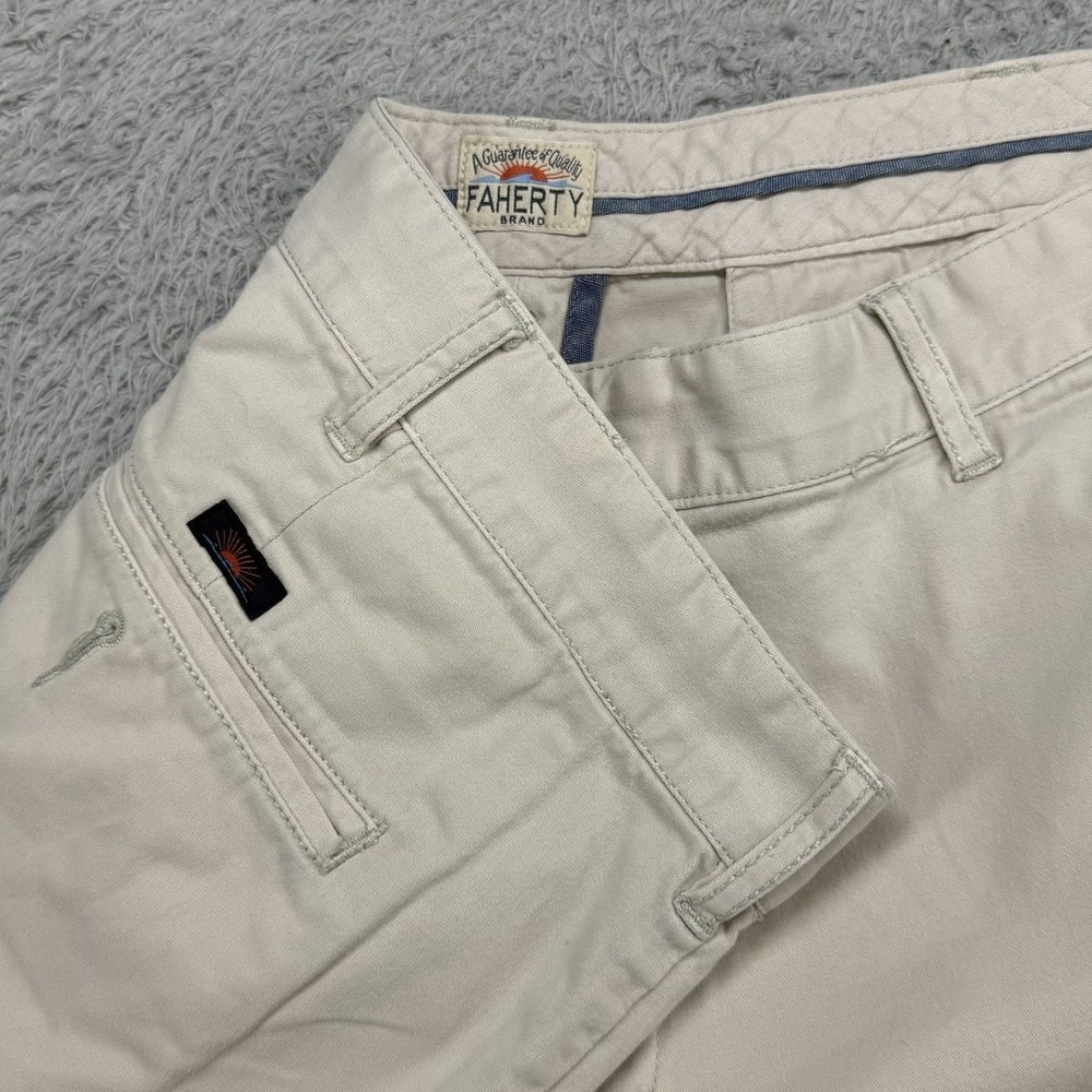 Faherty All‎ Day Shorts Mens 38 Heather Beige 9" Inseam Drawstring Lightweight
